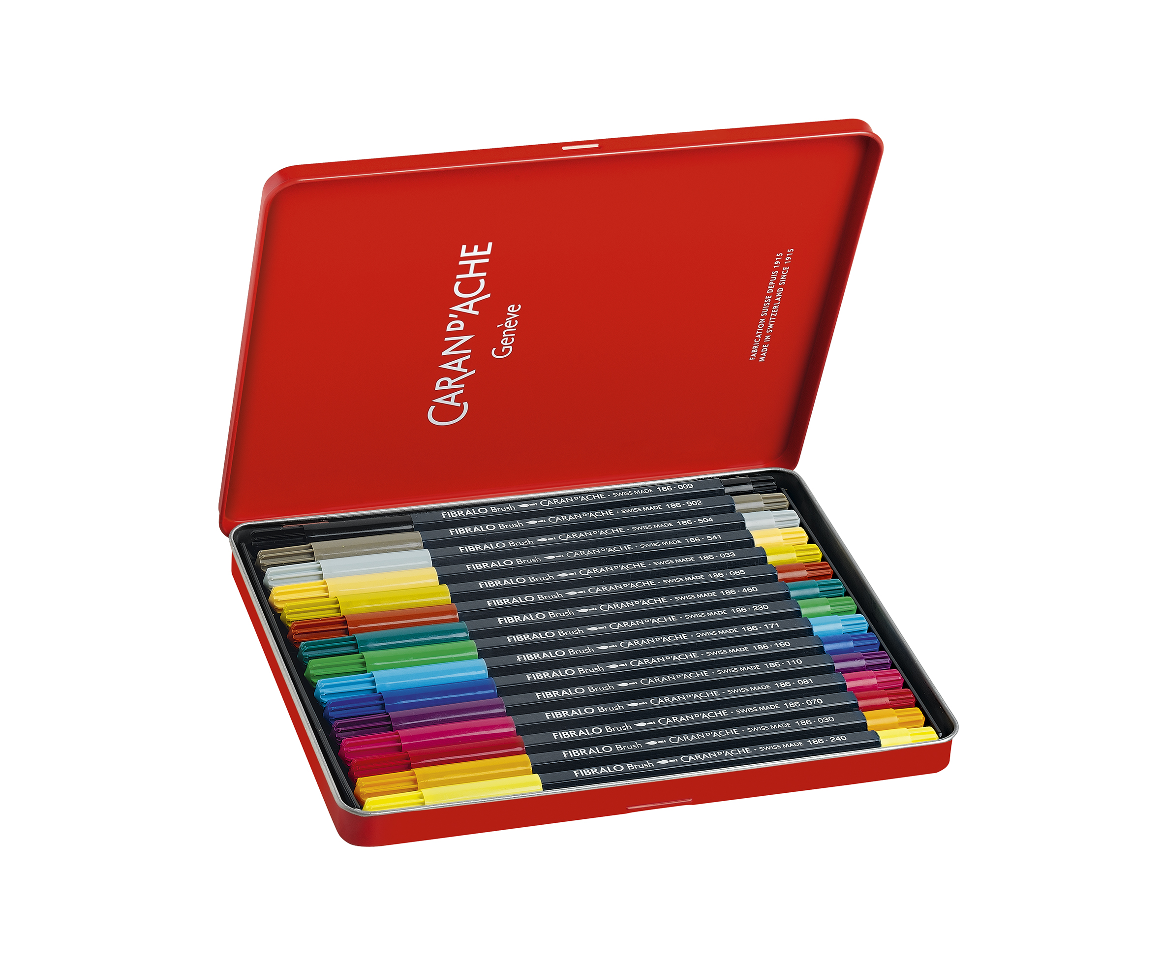 Fibralo Brush Assortment-metal tin - 15  pcs.