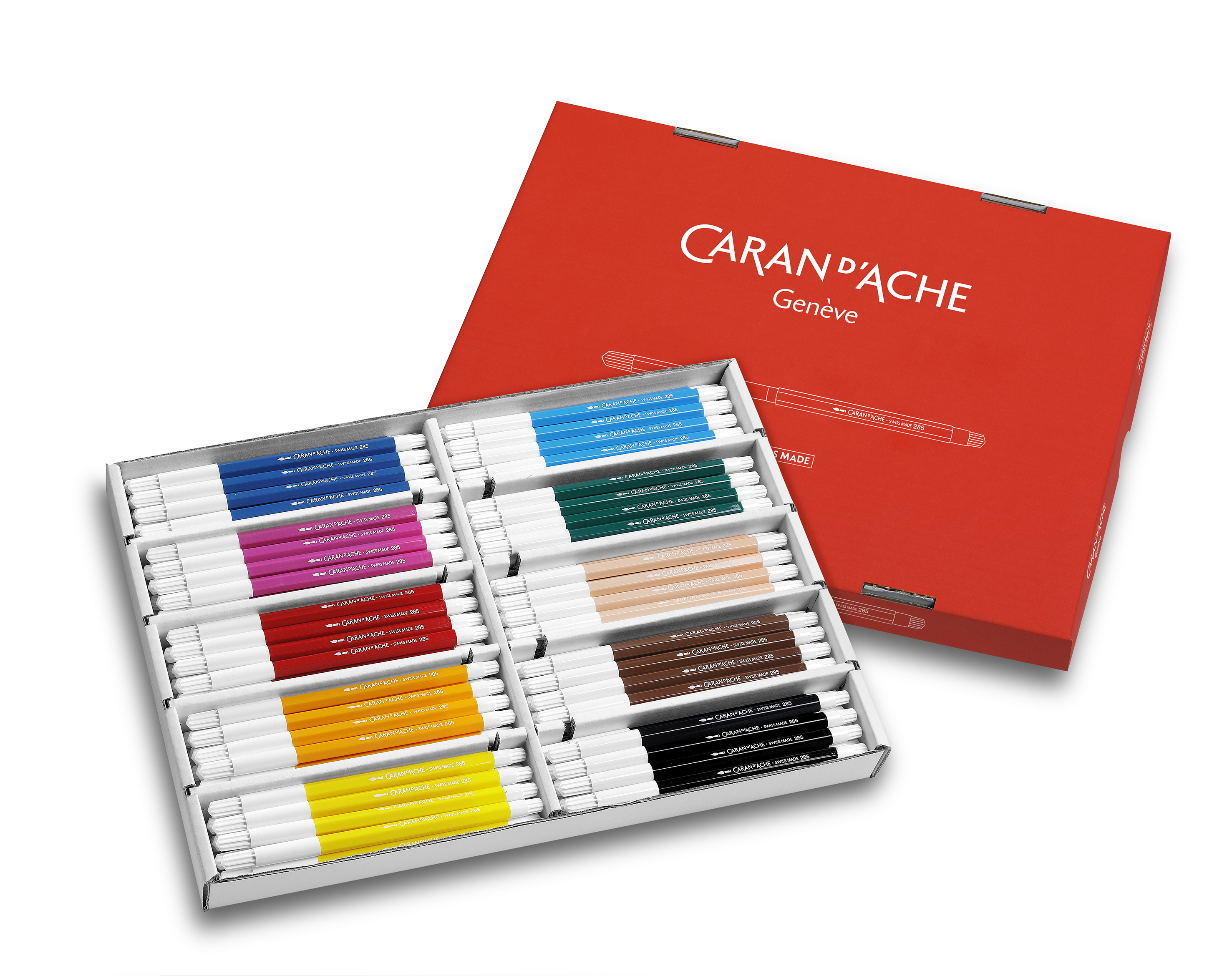 Swisscolor Fibre Markers - Classroom pack- Standard size 10 colors/10 marker ea.