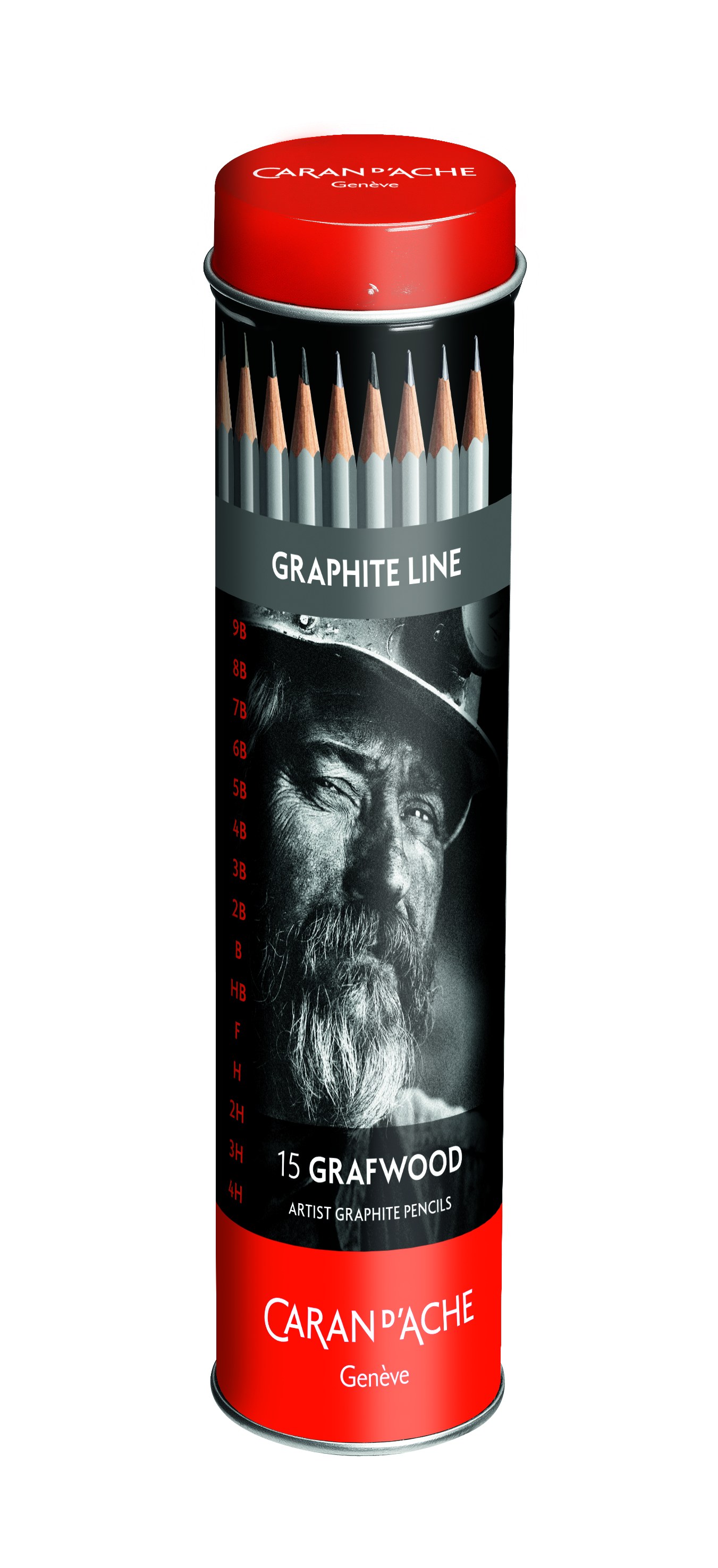 Assorted Grafwood pencils (15) - metal box