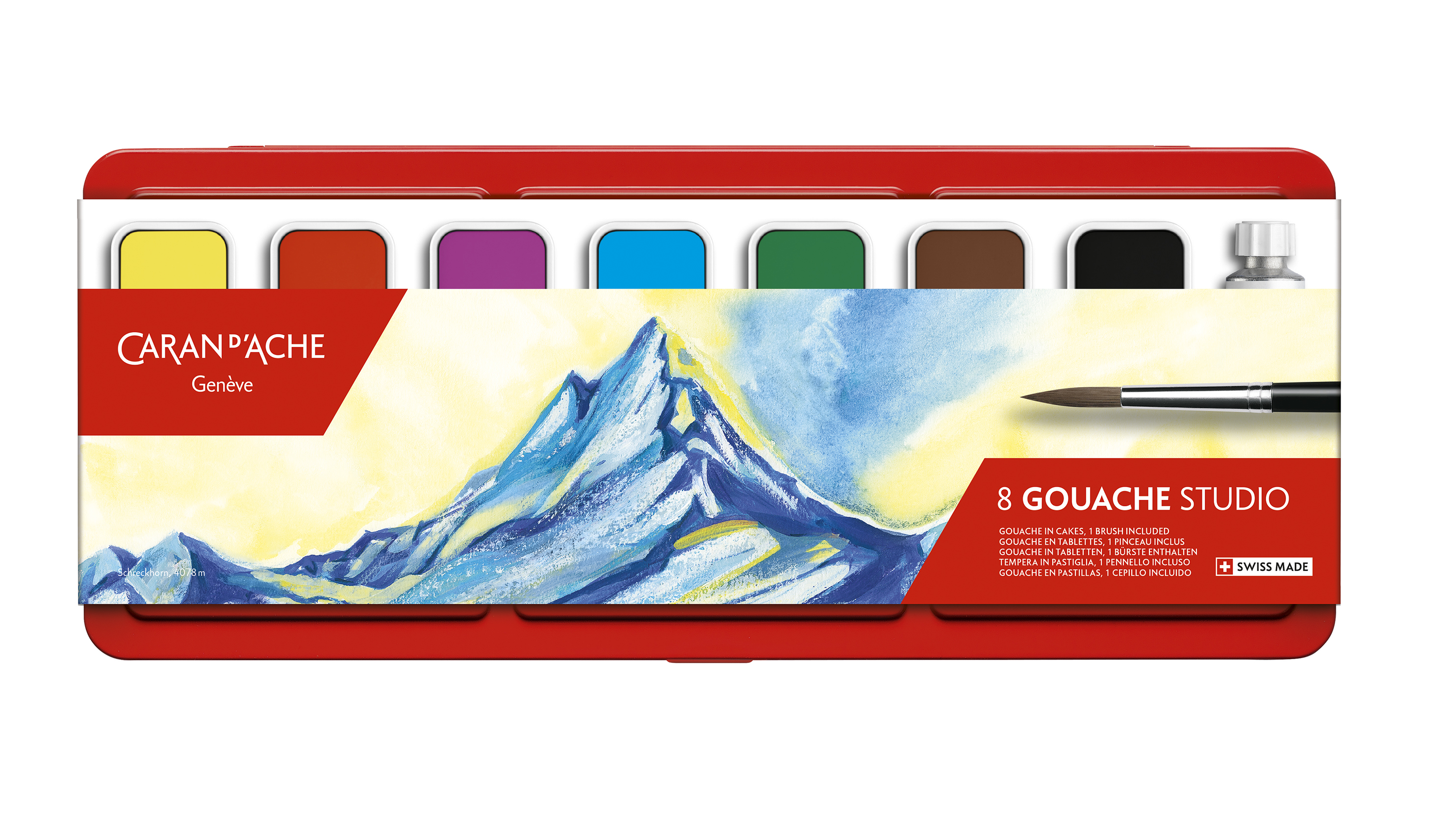 Gouache metal box 8 assorted colors