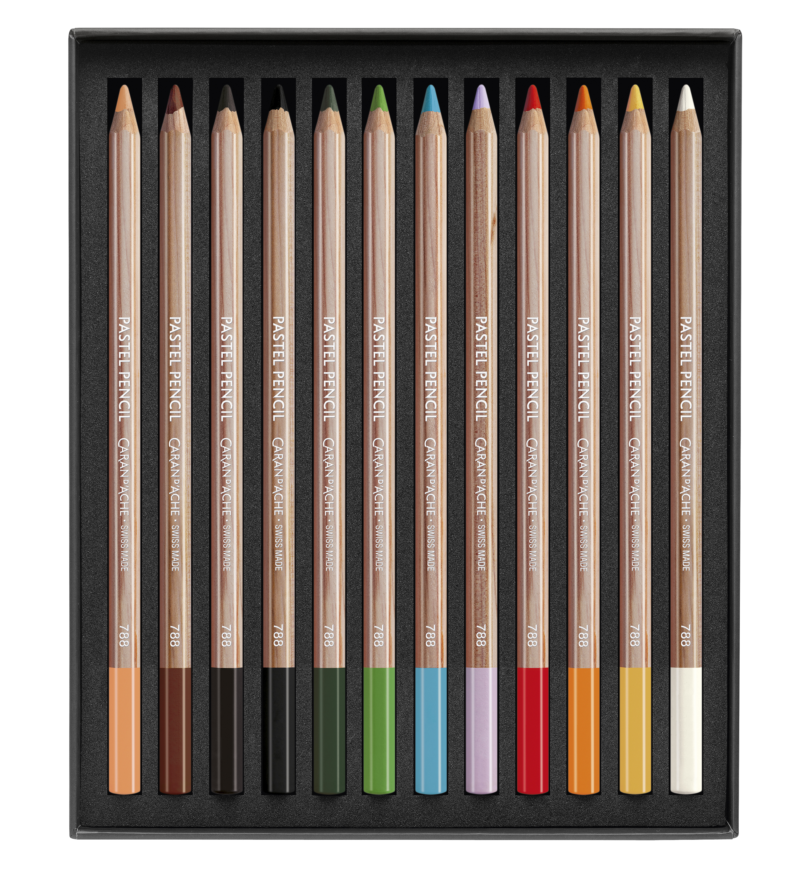 Pastel pencil 12 assorted color set- Prop 65 Sticker
