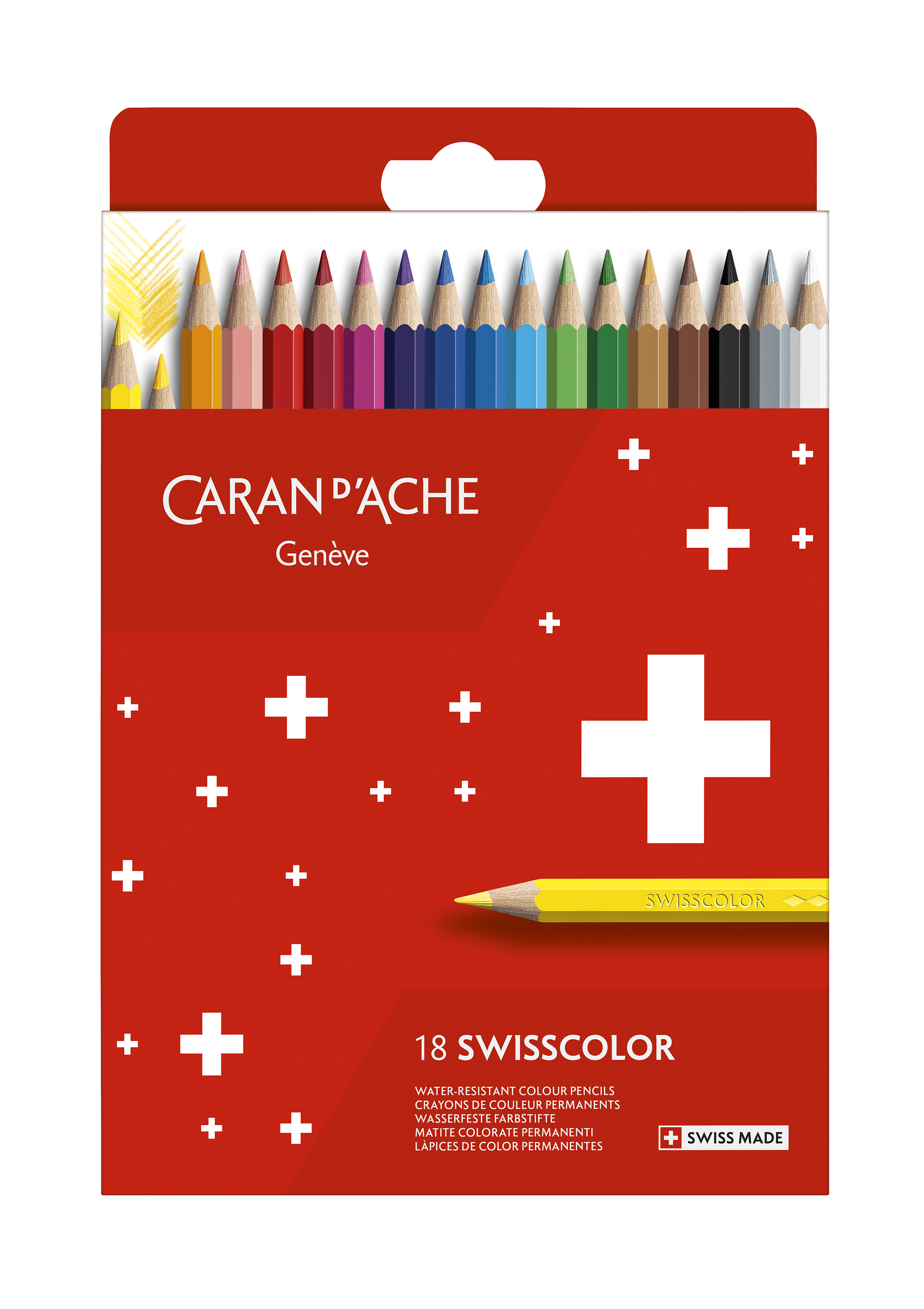Swisscolor Permanent  assorted colored pencils-cardboard box 18