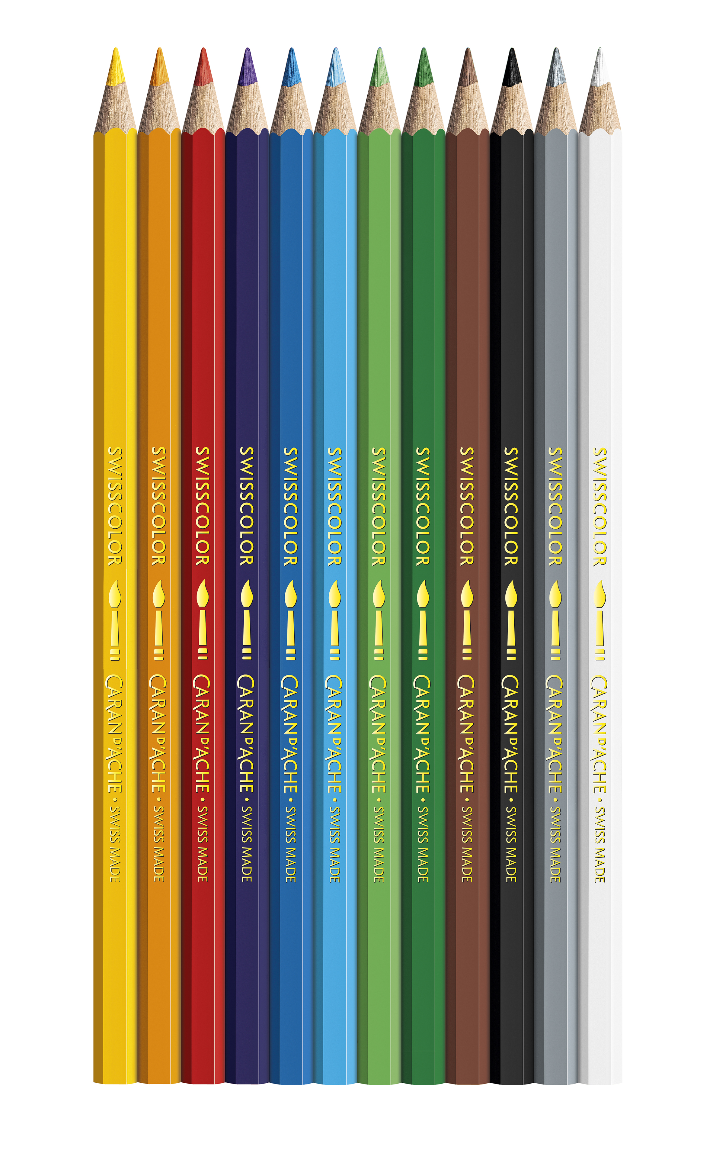 Swisscolor cardboard  box 12 assorted colored pencils  watersoluble