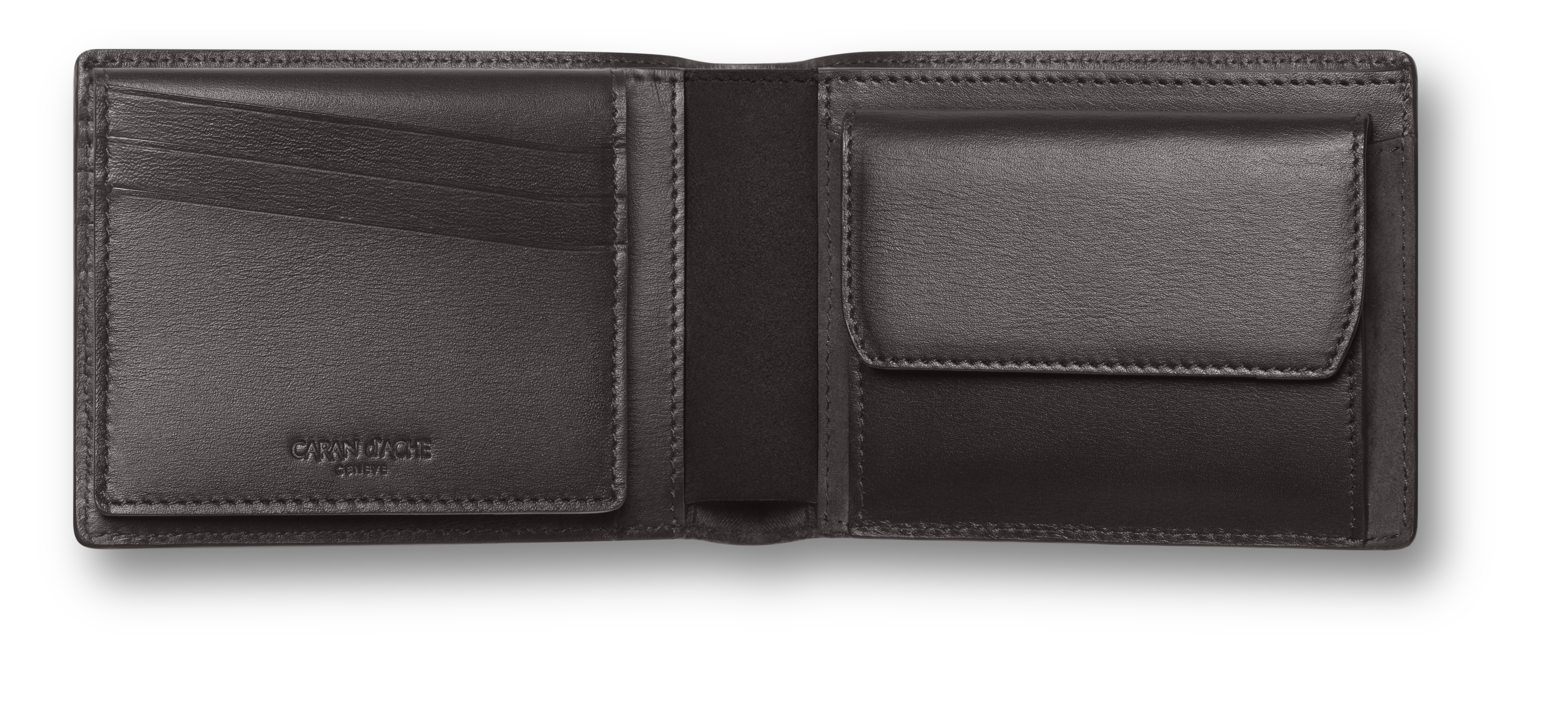 Leather Collection - Wallet with Coin Case, 10 Cards, ebony