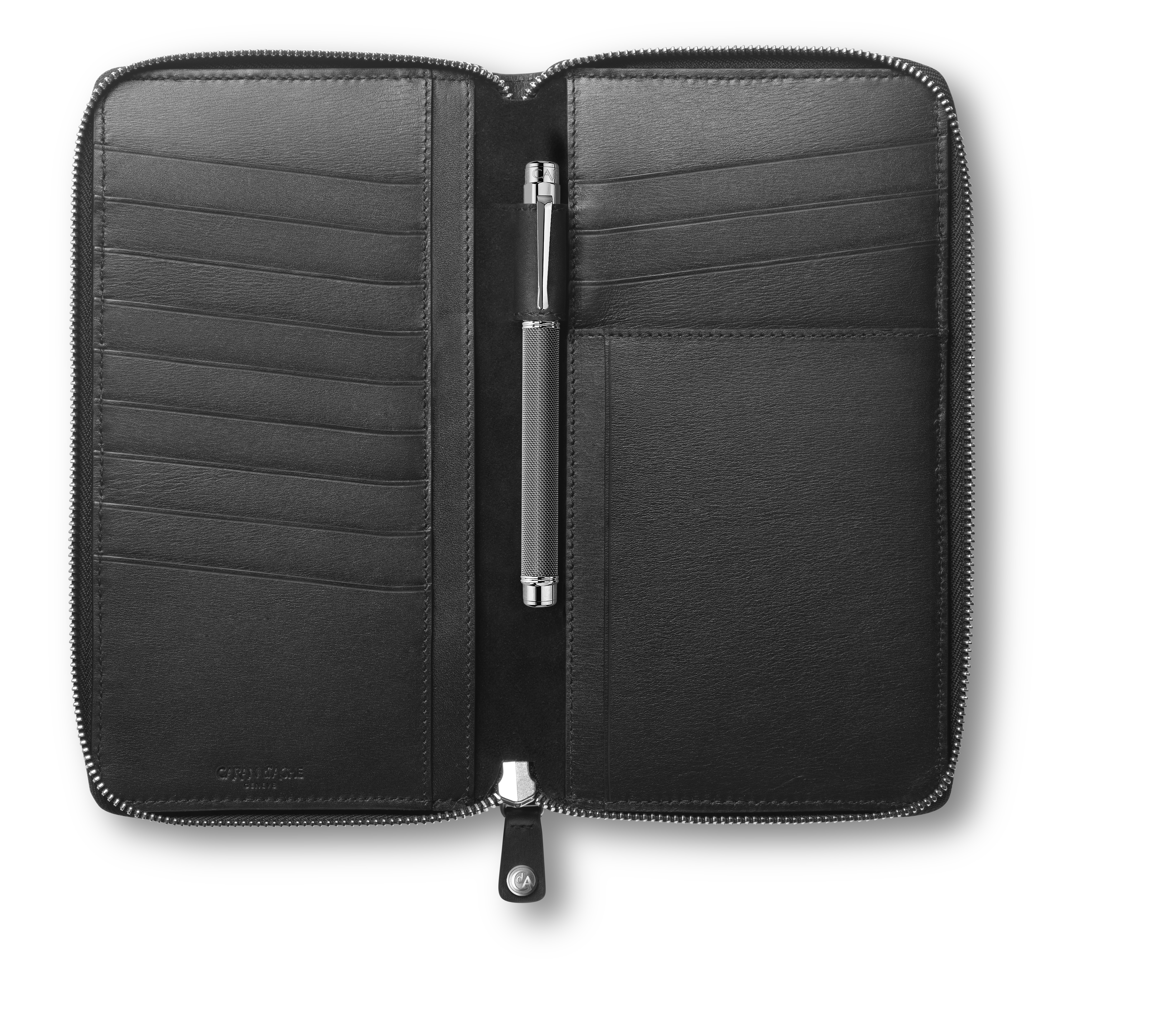 Leather Collection - Passport Holder with Zip - black