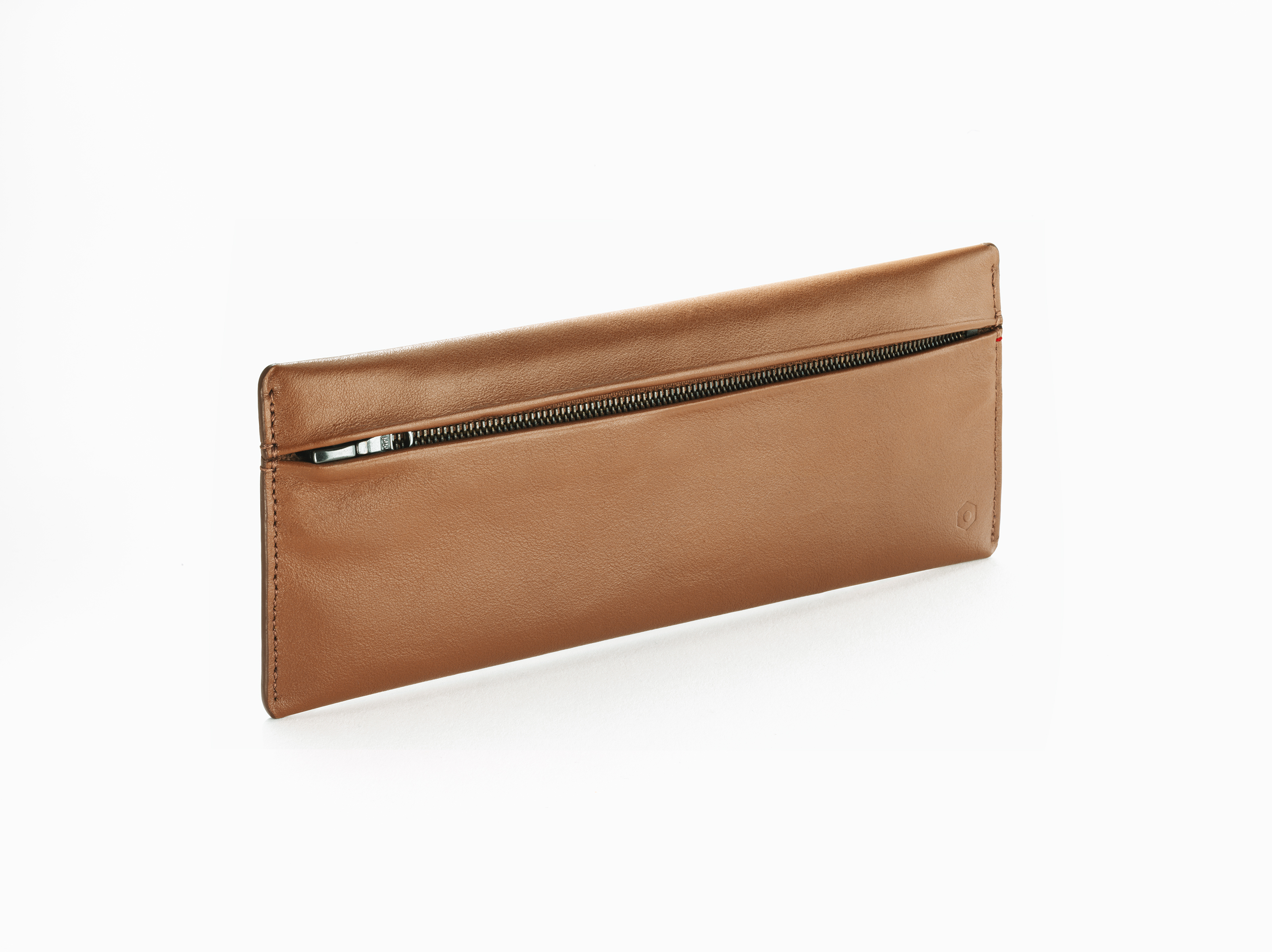 La Collection Cuir - Camel Leather Zipped Case-1 pen