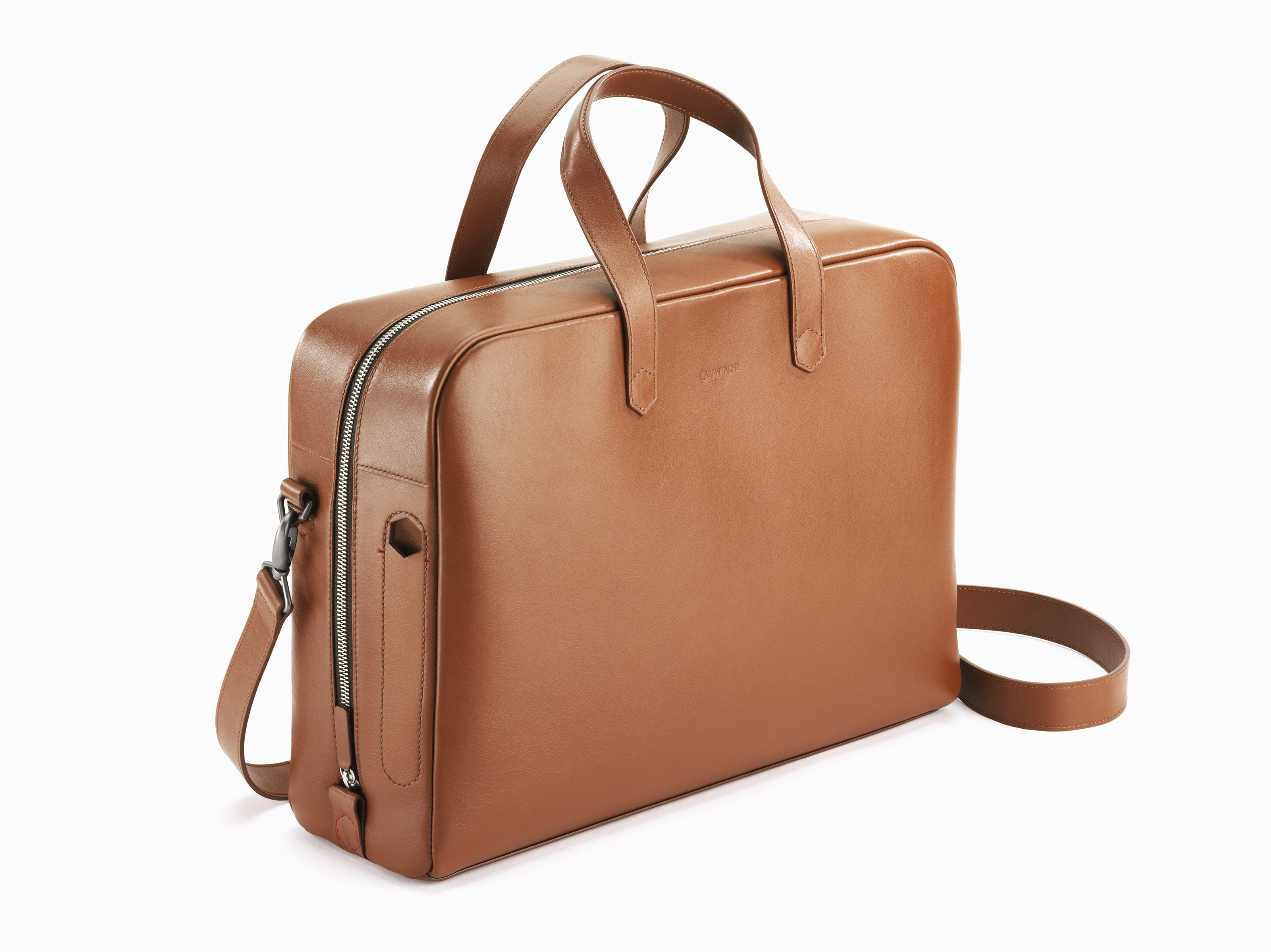 La Collection Cuir - Camel Leather Attache Bag