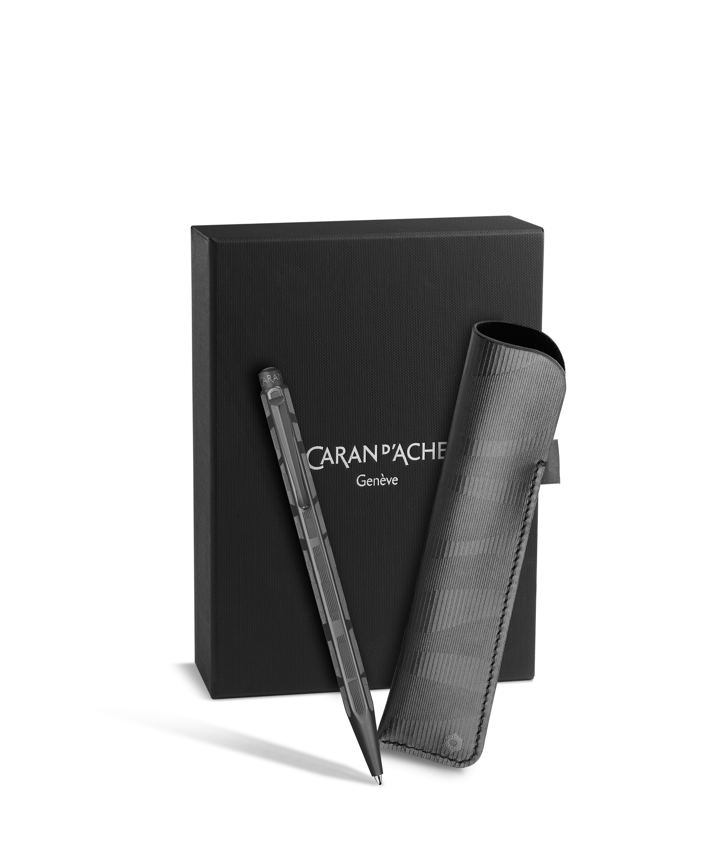 Ecridor Black Code Ballpoint pen with leather holder