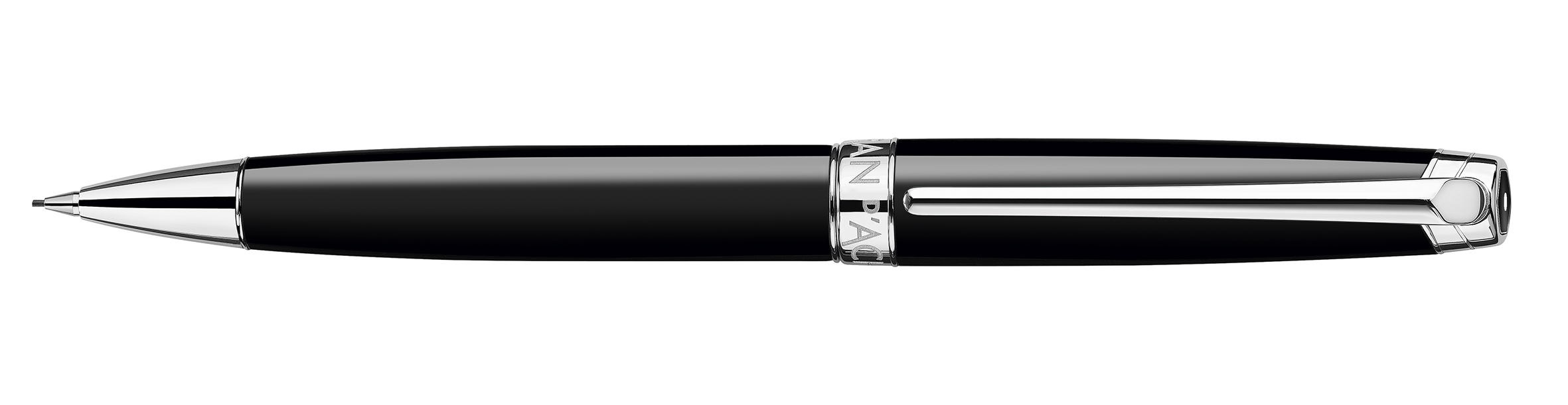 Leman V2 Collection Ebony black lacquered, silver pl./rhodium coated Mechanical pencil 0,7 mm