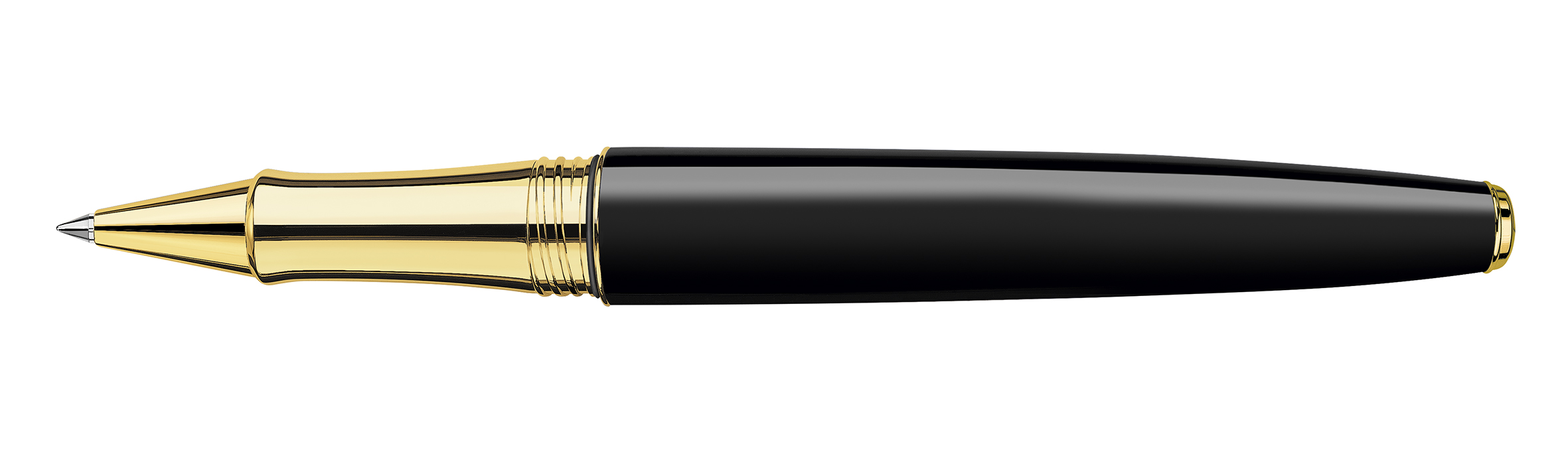 Leman V2 Collection Ebony black lacquered, gold plated Roller pen