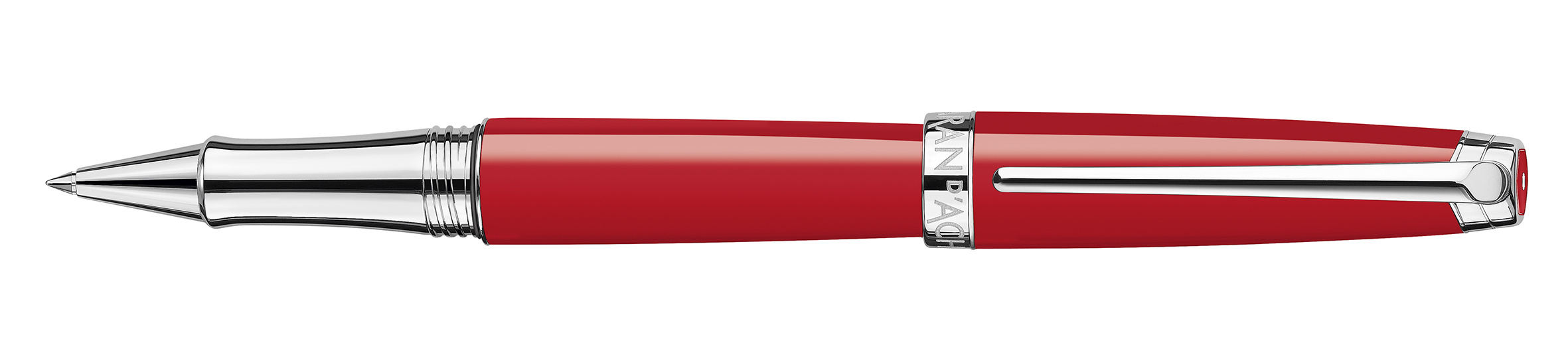 Leman V2 Collection Scarlet red lacquered, silver pl./rhodium coated Roller pen