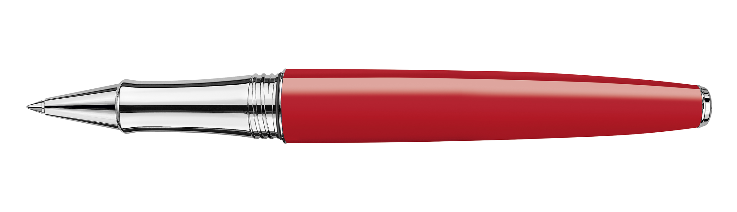 Leman V2 Collection Scarlet red lacquered, silver pl./rhodium coated Roller pen