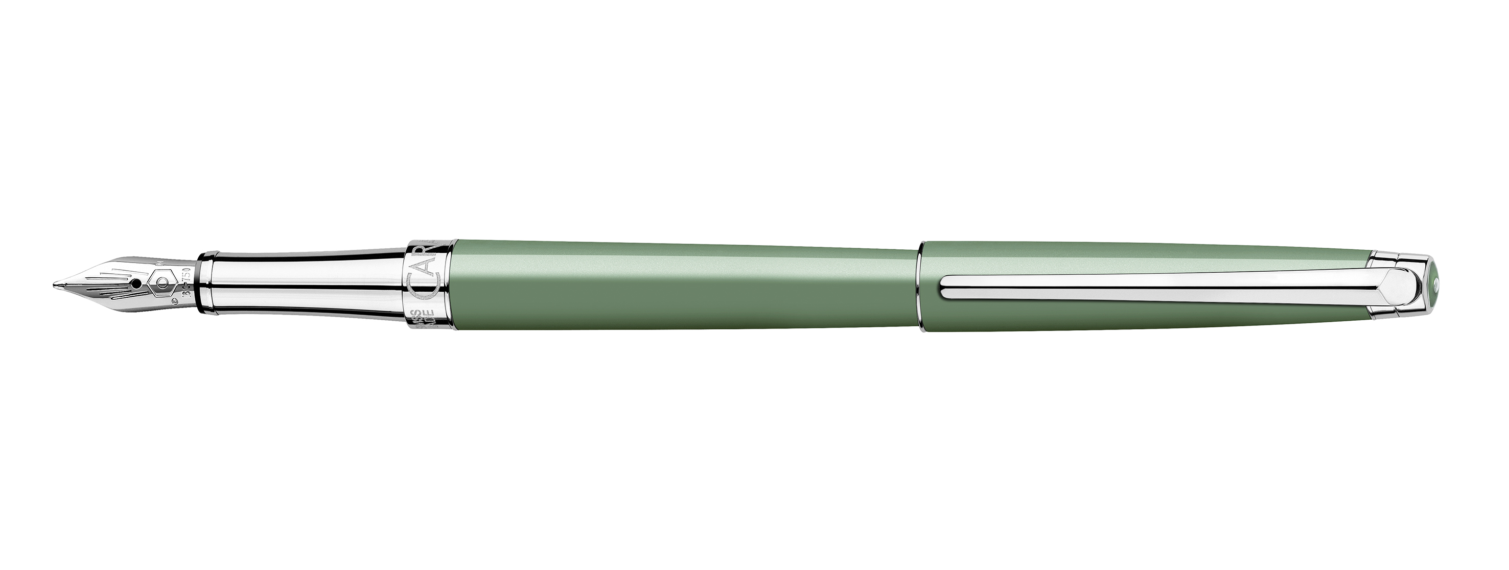 Leman V2 Collection Slim - Sage Green lacquered, silver pl./rhodium coated Fountain pen, nib M