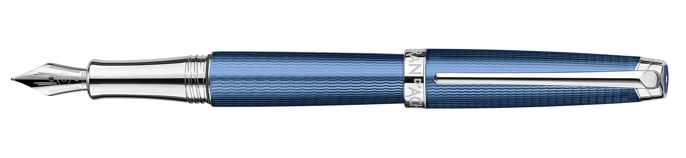 Leman V2 Collection Grand Bleu silver plated/rhodium coated Fountain pen, nib M