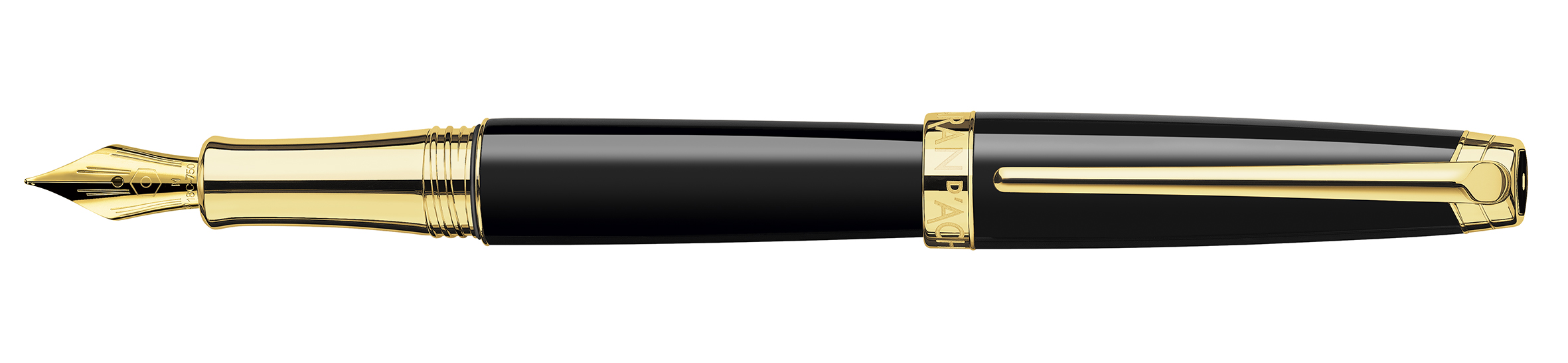 Leman V2 Collection Ebony black lacquered, gold plated Fountain pen, nib M