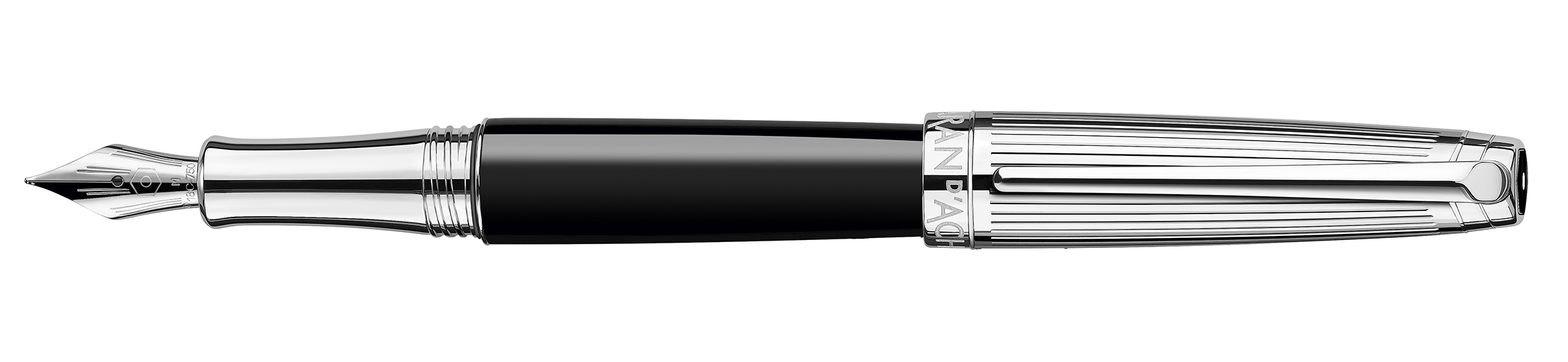 Leman V2 Collection Bicolor Black silver plated/rhodium coated Fountain pen, nib M