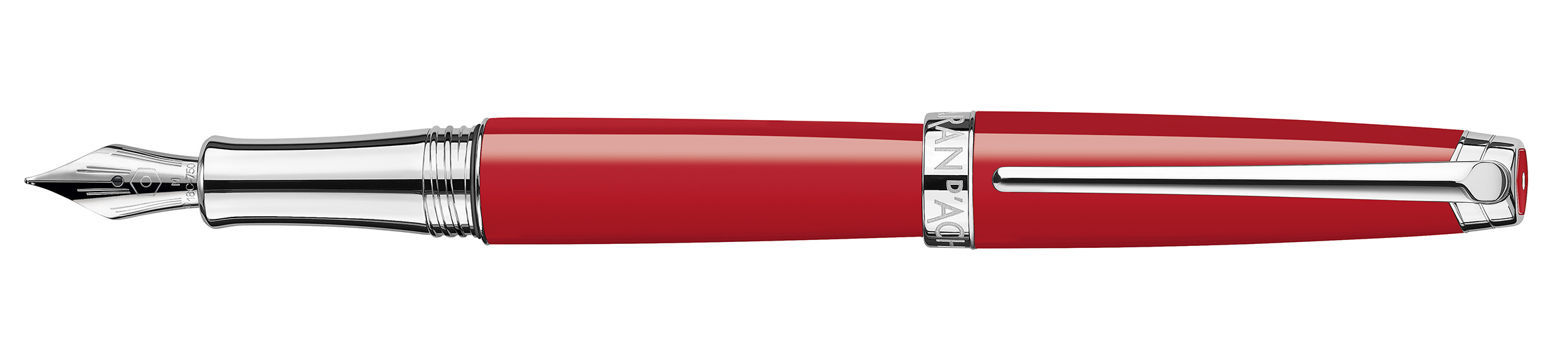 Leman V2 Collection Scarlet red lacquered, silver pl./rhodium coated Fountain pen, nib M