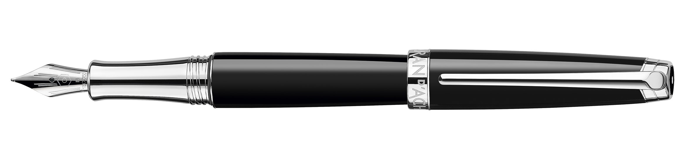 Leman V2 Collection Ebony black lacquered, silver pl./rhodium coated Fountain pen, nib M