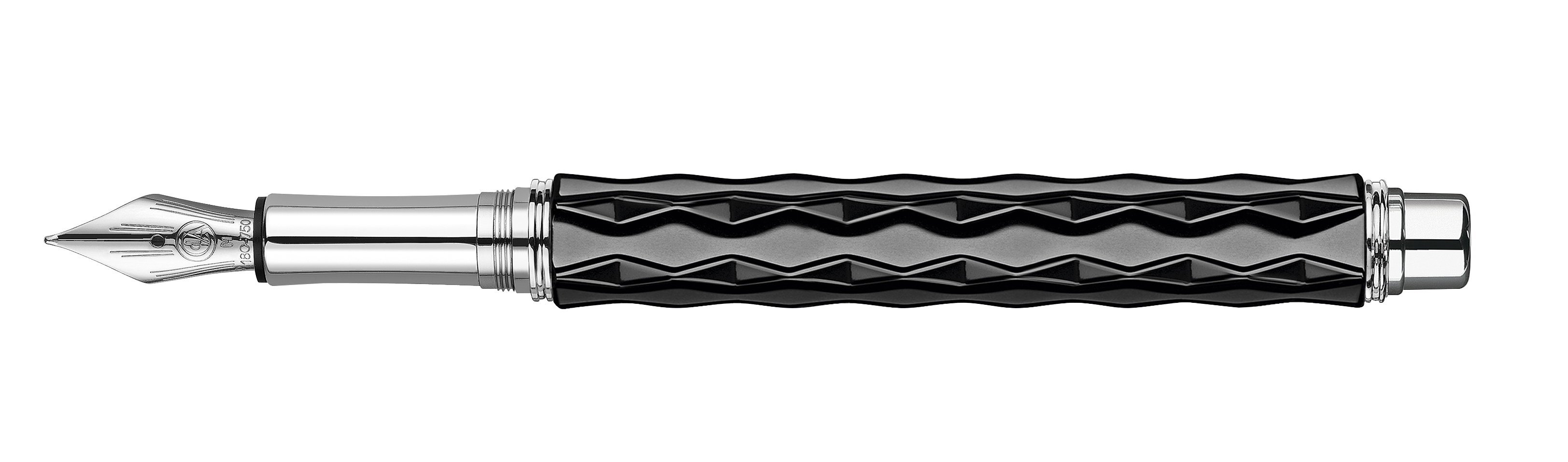 Varius Collection Ceramic, Black, silverplated, rhodium coated Fountain pen, nib M