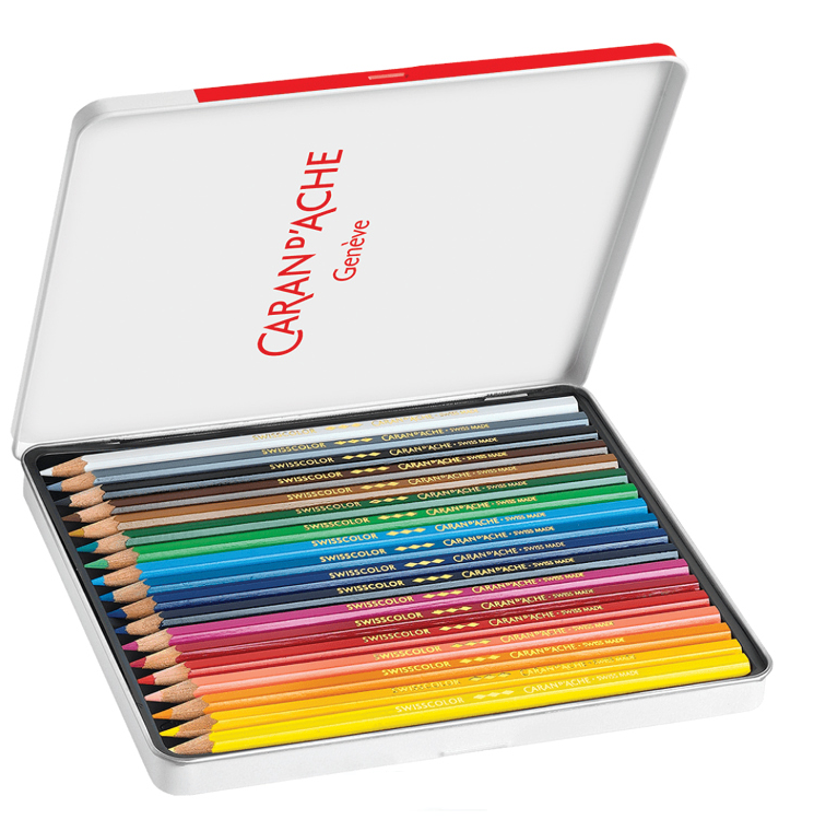 Swisscolor 18-color metal box opened